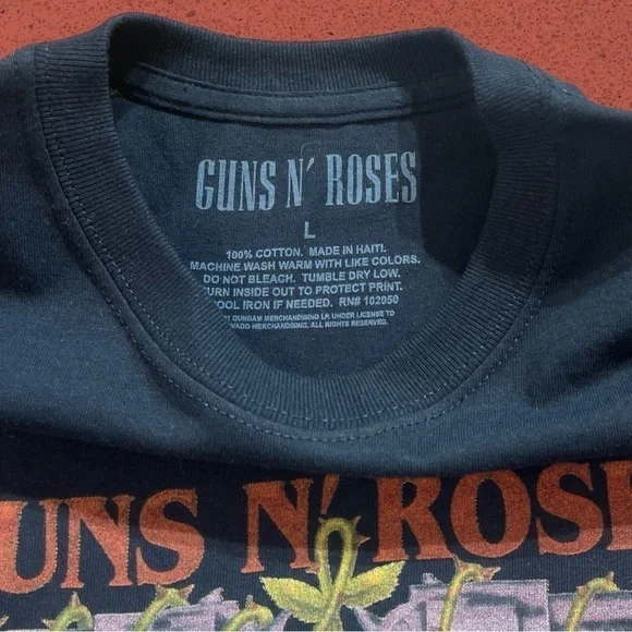 Guns N’ Roses Live heavy metal rock 80’s retro shirt black red mens L - Picture 5 of 5